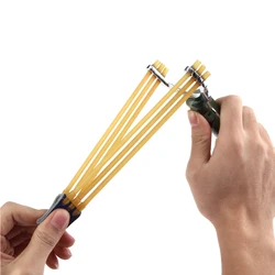 Natural Latex Slingshot Rubber Tube with Three Cards 6 Sets of Rubber Bands Slingshot Catapult Elastic Hunting Accessories