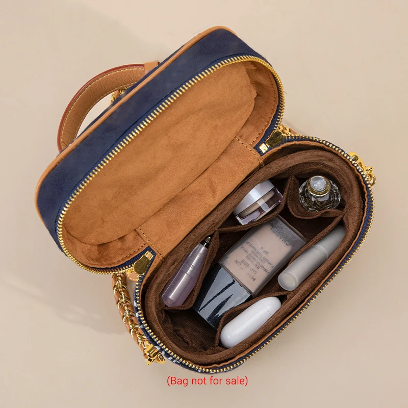 

High-end Suede Vanity Cosmetic Bags Inner Bile Bag inside Lining Small Size Sorting And Receiving Insert Organizer Purse