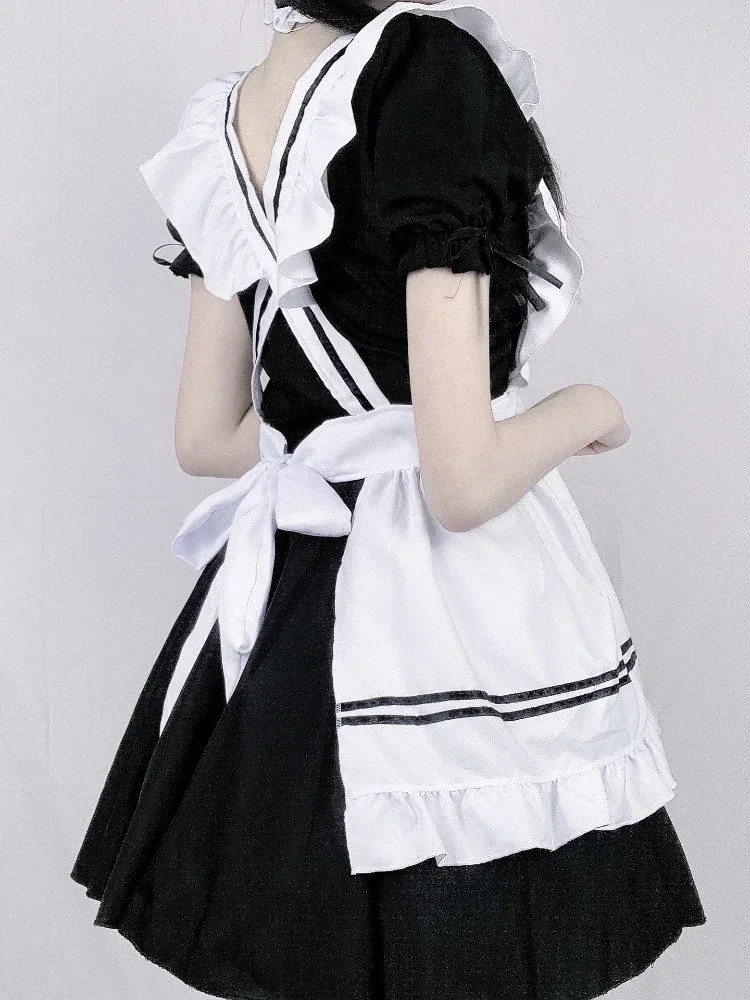 Maid Lolita Chemise Cosplay Role Playing Costumes For Party Club Stage Apparel Bow Ties Ball Gowns Waitress Uniform Plus
