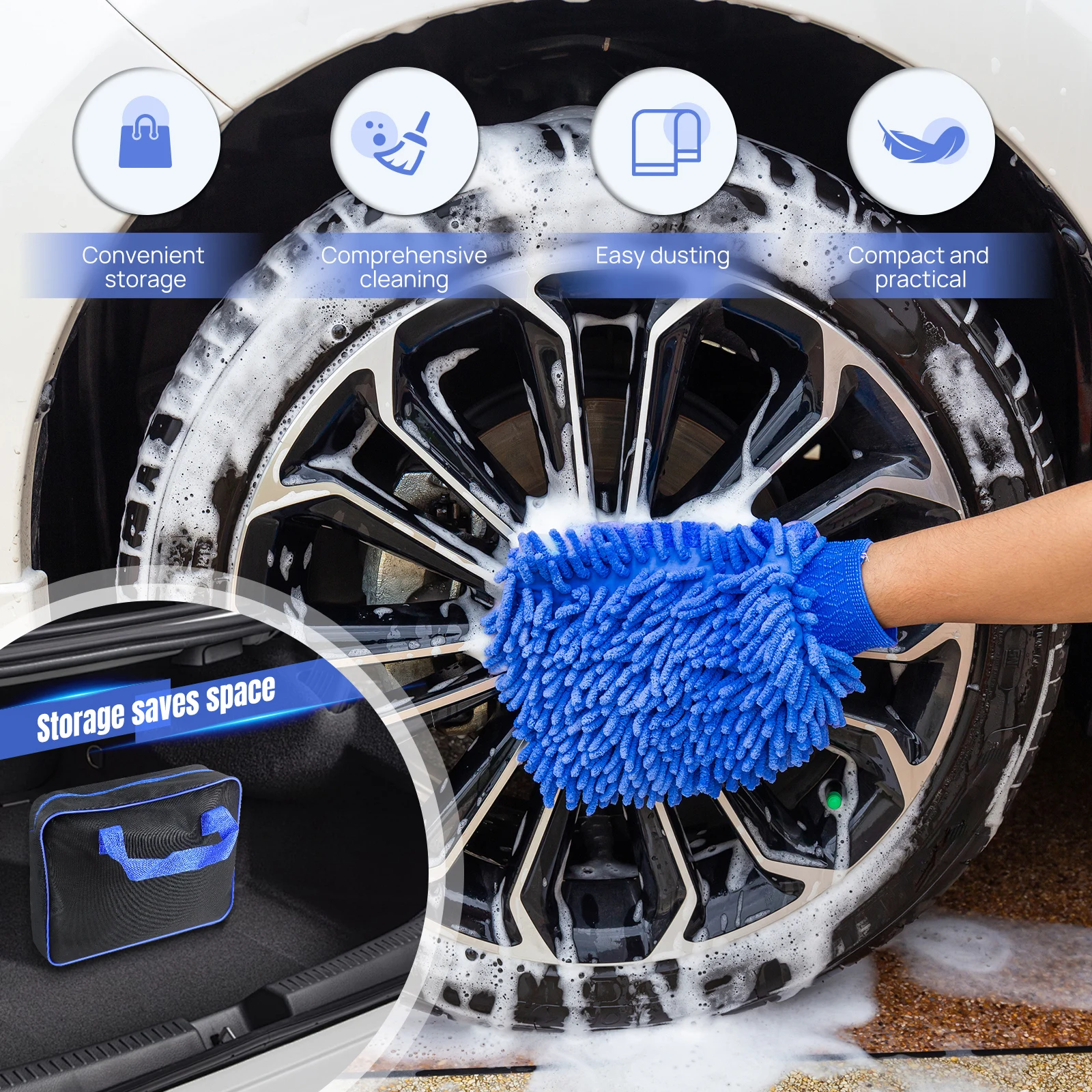 BRIEFNESS 29pcs Car Cleaning Kit Wheels/Interior/Exterior/Leather/Dashboard/Vent Car Beauty Tools, Car Care Cleaning Kit: 3 - 5 Days Free Delivery Only UK