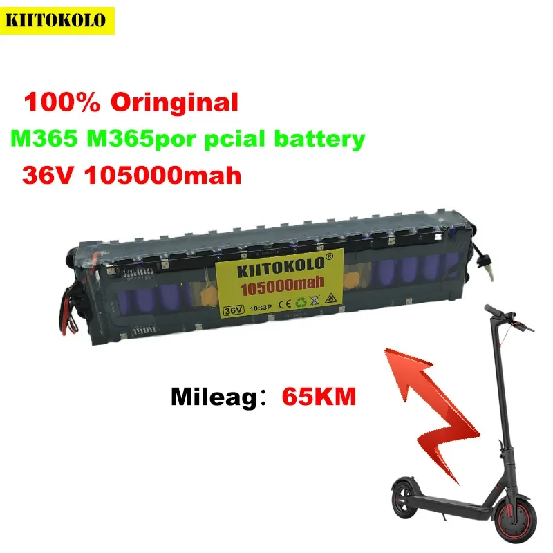 

New 18650 36v Battery 10S3P 105AH Lithium Battery Pack Suitable for Xiaomi M356 Electric Scooter 65km Built-in BMS Free Shipping