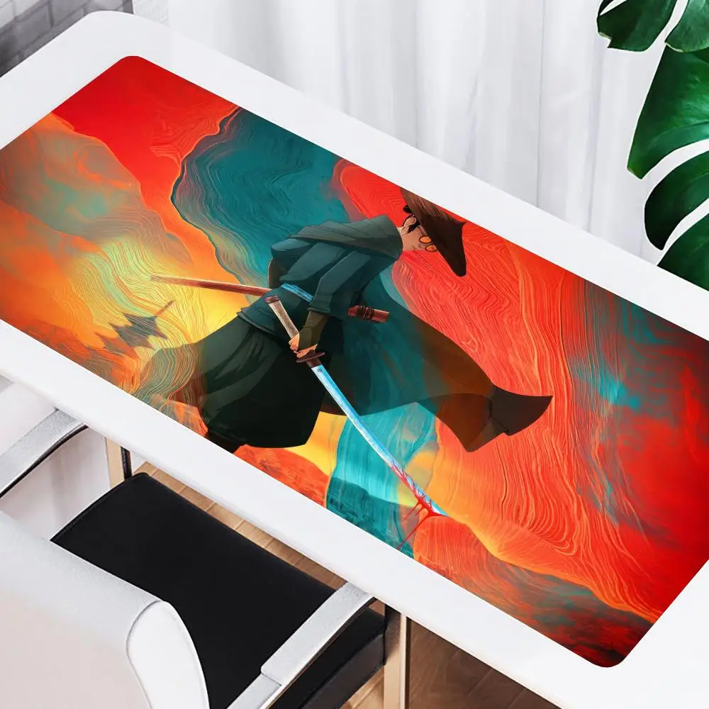 

Brave Warrior Mouse Pad Large Anti-slip Desk Pad Blue Eyes Warrior Mouse Pad PU High-end Quality Light Luxury Desk Pad