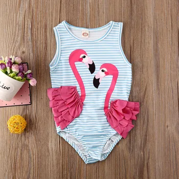 Citgeett Summer Flamingo Kid Baby Girl One Piece Bikini Swimwear Bathing Suit Swimsuit Beach Bodysuit Clothing 3