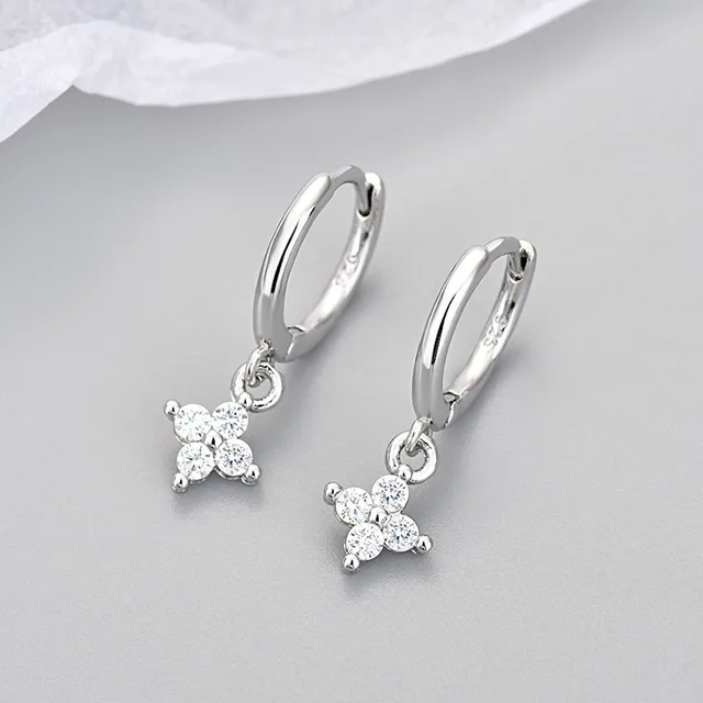 86400-900fc4.jpg Boucles d'oreilles créoles trèfle en argent sterling 925 pour femmes et jeunes filles, élégantes et tendance, idéales pour mariage, fête, accessoires de bijoux, cadeaux