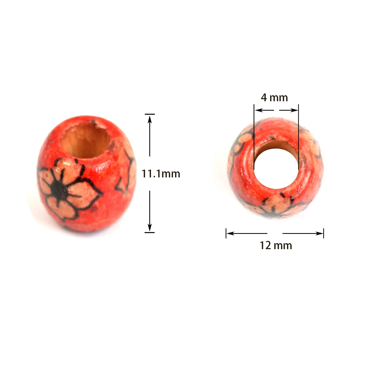 200 조각 나무 Dreadlock 구슬 끈 구슬 빅 홀 머리 장식 반지 머리 연장 DIY 땋기