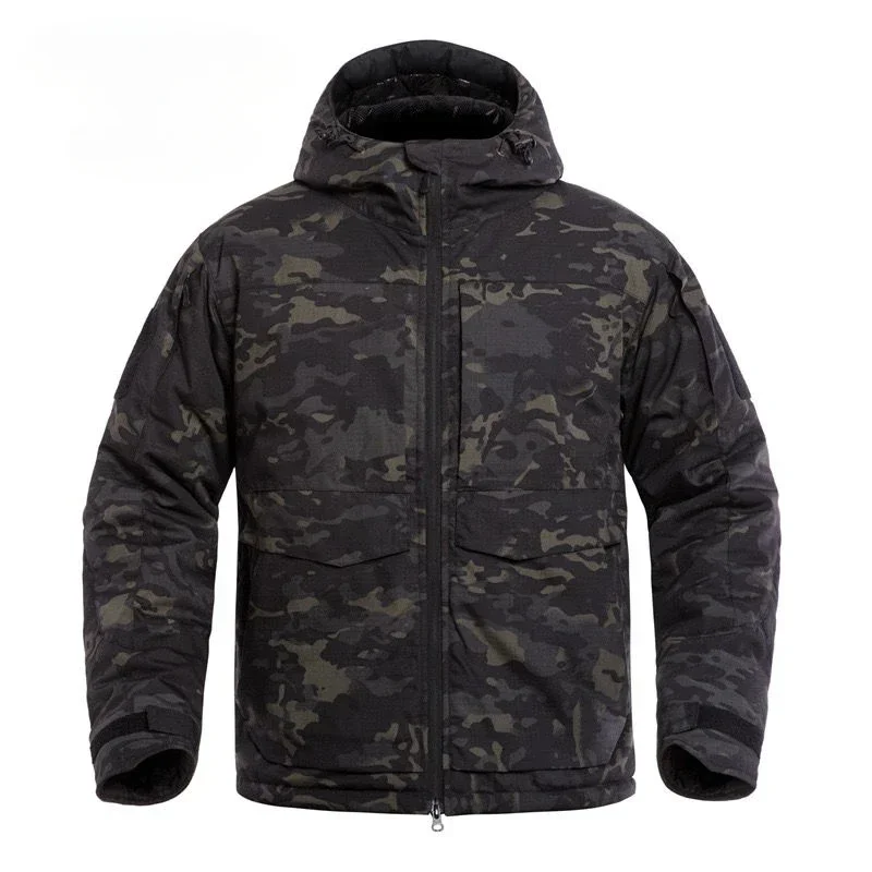 Winter Men Tactical Thicken Warm Jacket Windproof Waterproof Camouflage Loose Fleece Coats Outdoors Hooded Soft Shell Camo Suit 2