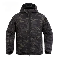 Winter Men Tactical Thicken Warm Jacket Windproof Waterproof Camouflage Loose Fleece Coats Outdoors Hooded Soft Shell Camo Suit 2