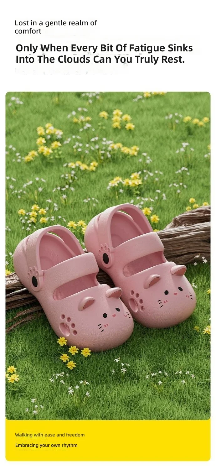 Süße Damen-Katzen-Clogs, leichte EVA-Slipper, atmungsaktiv, rutschfest, weiche Sohle, Garten- und Hausschuhe, sommerliche Freizeitschuhe für Damen, Alltagsschuhe – Detail 2
