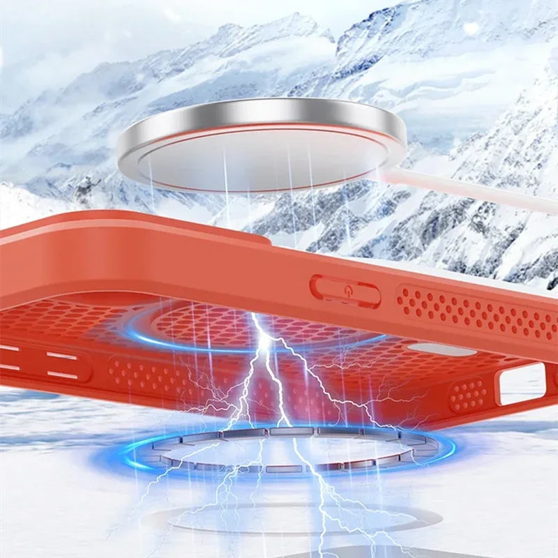 Magnetic Cooling Heat Dissipation Breathable Phone Case with Hard Back Cover