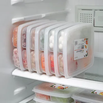 Contenitori per frutta e alimenti a 4 griglie Contenitori portatili per carne e verdure Rettangolo per la conservazione della freschezza per prodotti da cucina per l'home office 1