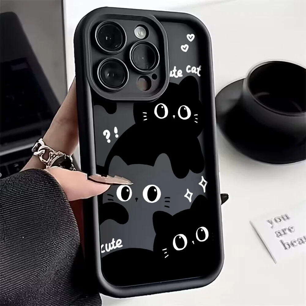 Stylish Little Black Cat Cute Phone Case