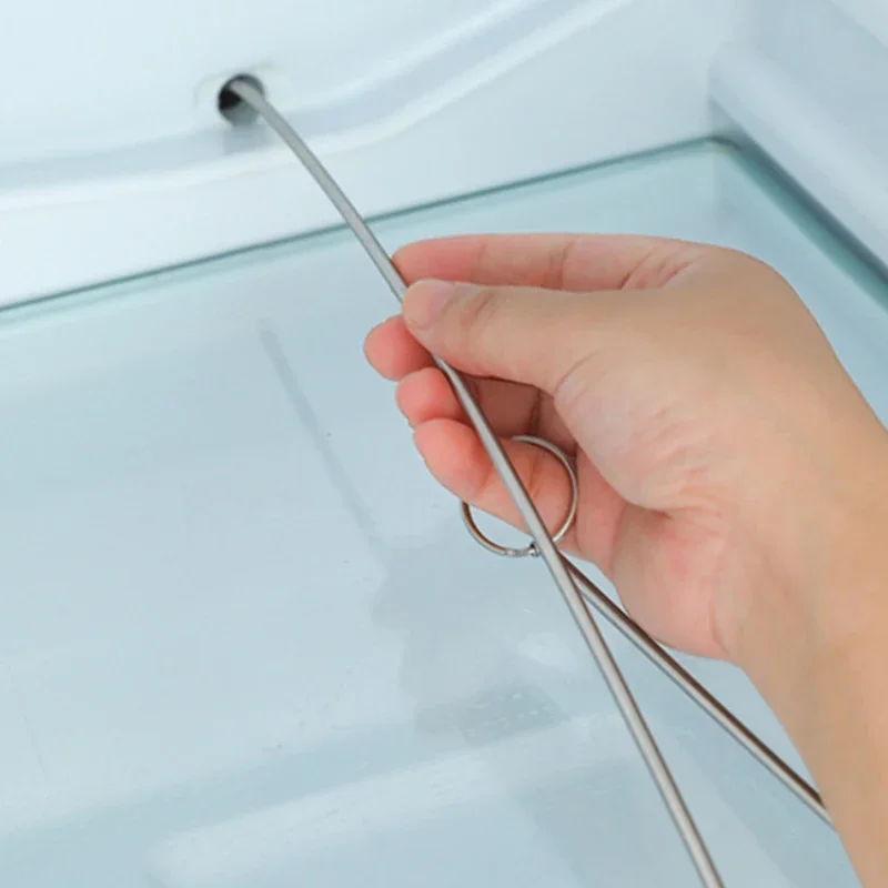 Refrigerator Cleaner Spiral Cleaning Brush Stainless Steel Pipe Bendable Tube Washing Home Supplies