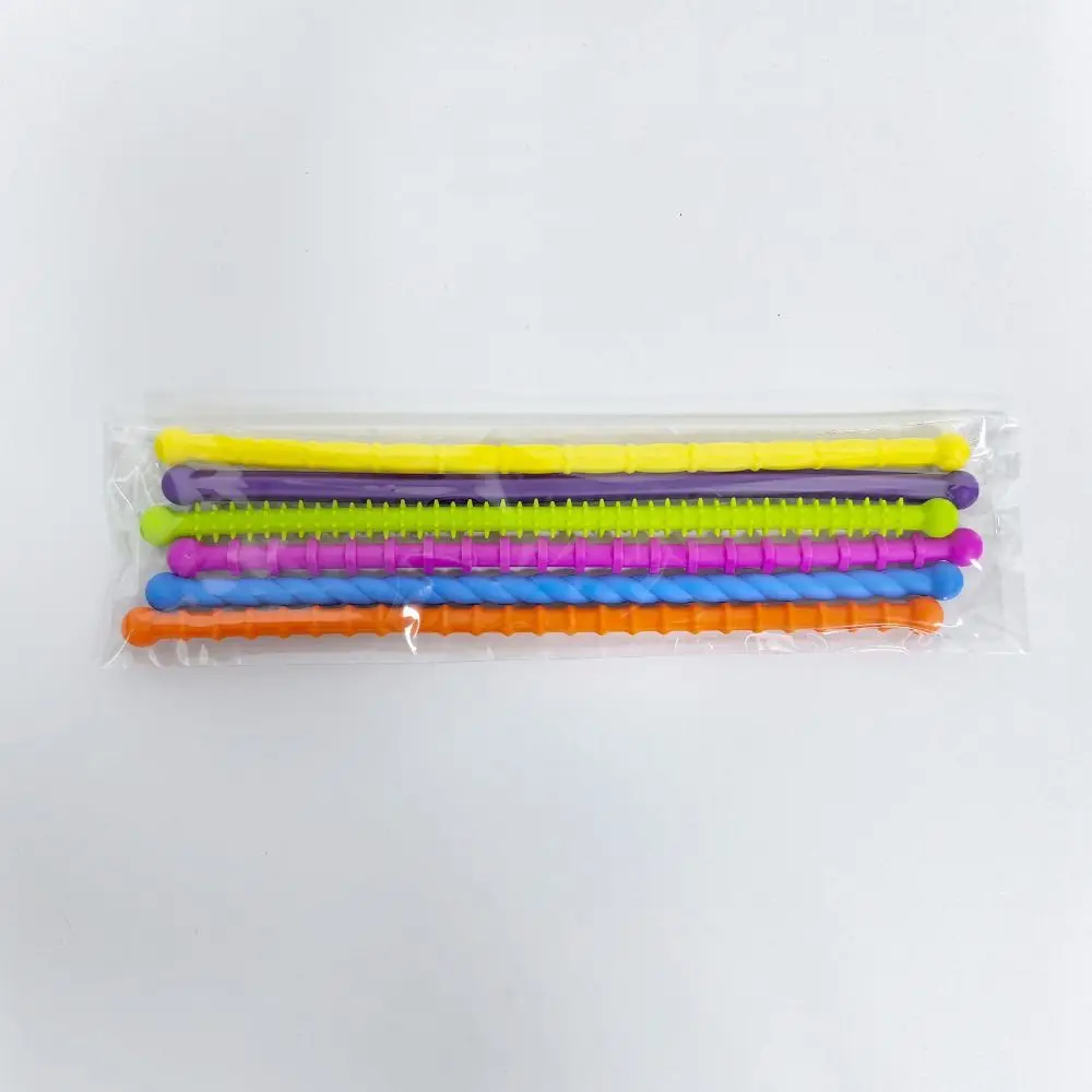 Silicone Texture DIY Sensory Strip Toys Enhancing Attention Unique Silent Decompressors Rings Stretchable Elastic Noodles