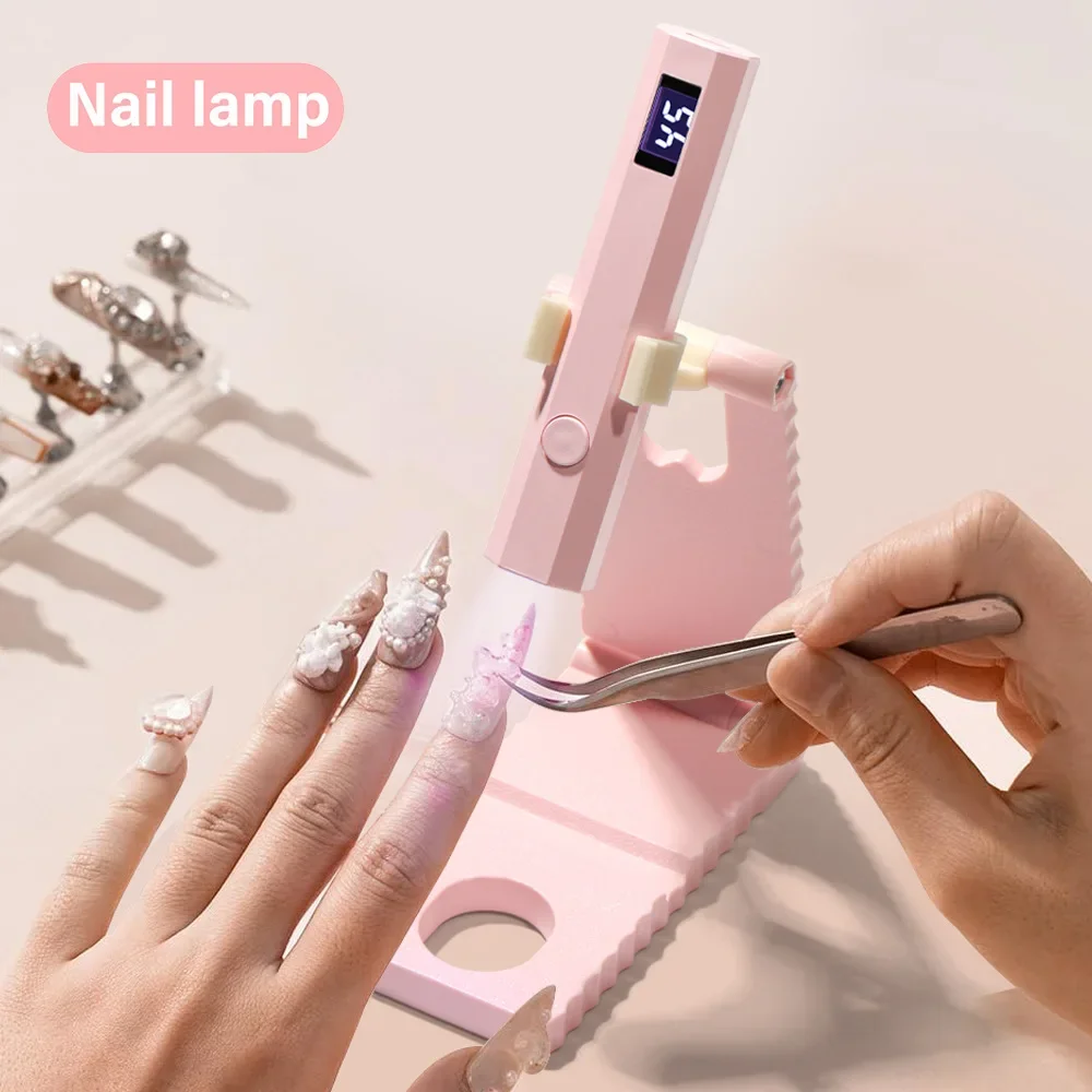 타이머 기능이 있는 UV LED 네일 램프, 조절 가능한 브래킷 베이스와 LED 표시등, 빠른 경화 및 젤 네일용 전문 네일 건조기