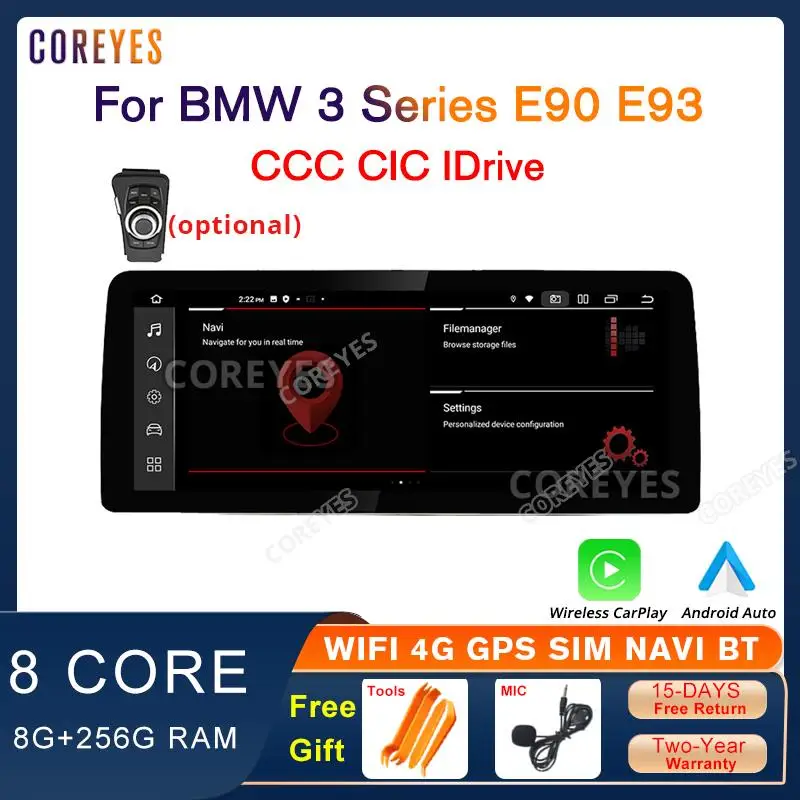 

COREYES 12.3'' Carplay Android Auto For BMW 3 Series E90 E91 E92 E93 2005-2012 CCC CIC System Car Radio Multimedia Player iDrive