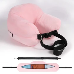 Deluxe Adjustable U - Shaped Travel Pillow with Washable Cover - See below  size descriptions (Pink)