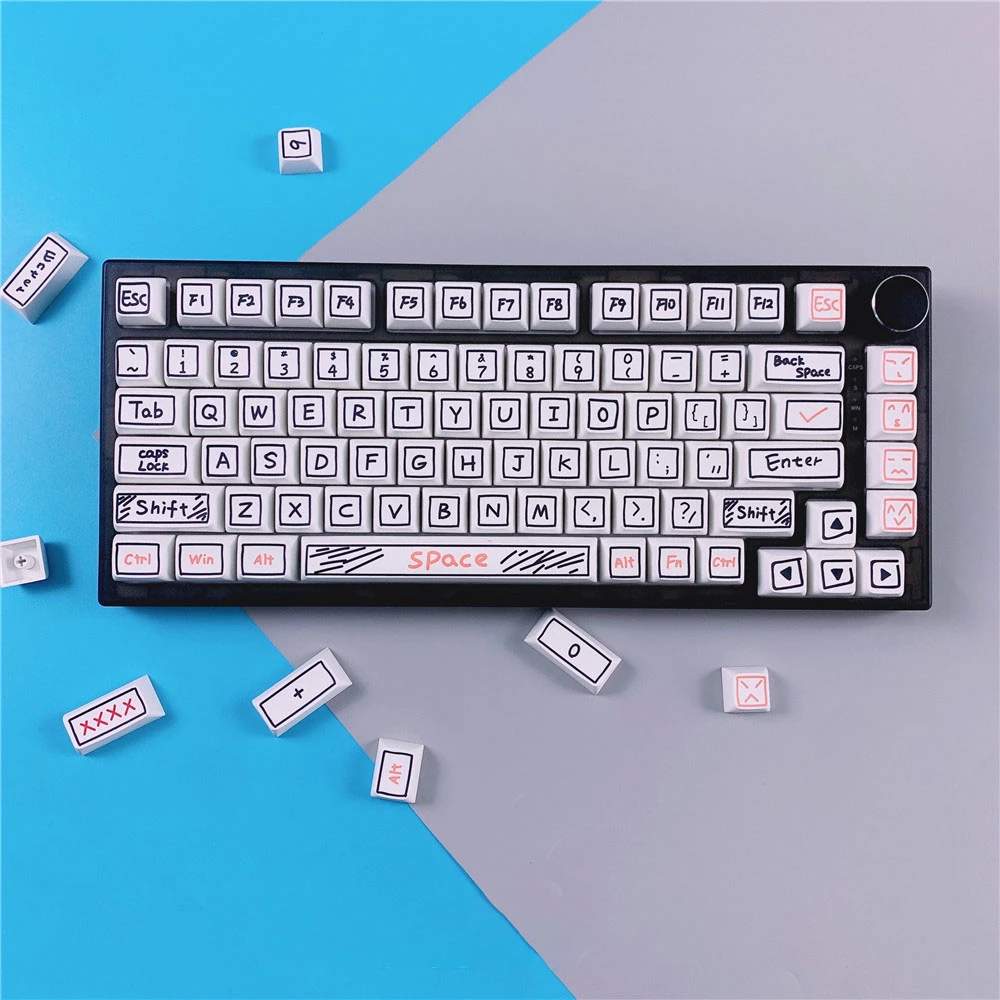 126 Keys Personality Graffiti Keycap Xda Profile Pbt Dye Sub Keycaps