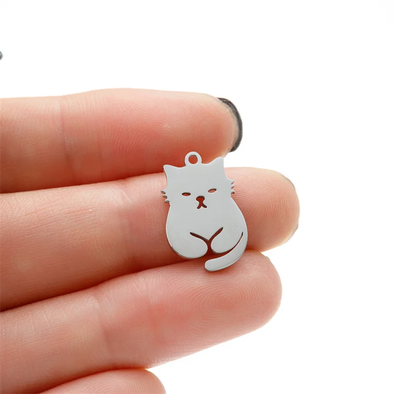 5 teile/los Edelstahl niedlichen Dackel Charms für Schmuck machen Haustier Hund Katze Anhänger Herz Halskette Charme DIY Mädchen Schmuckstück – Detail 5