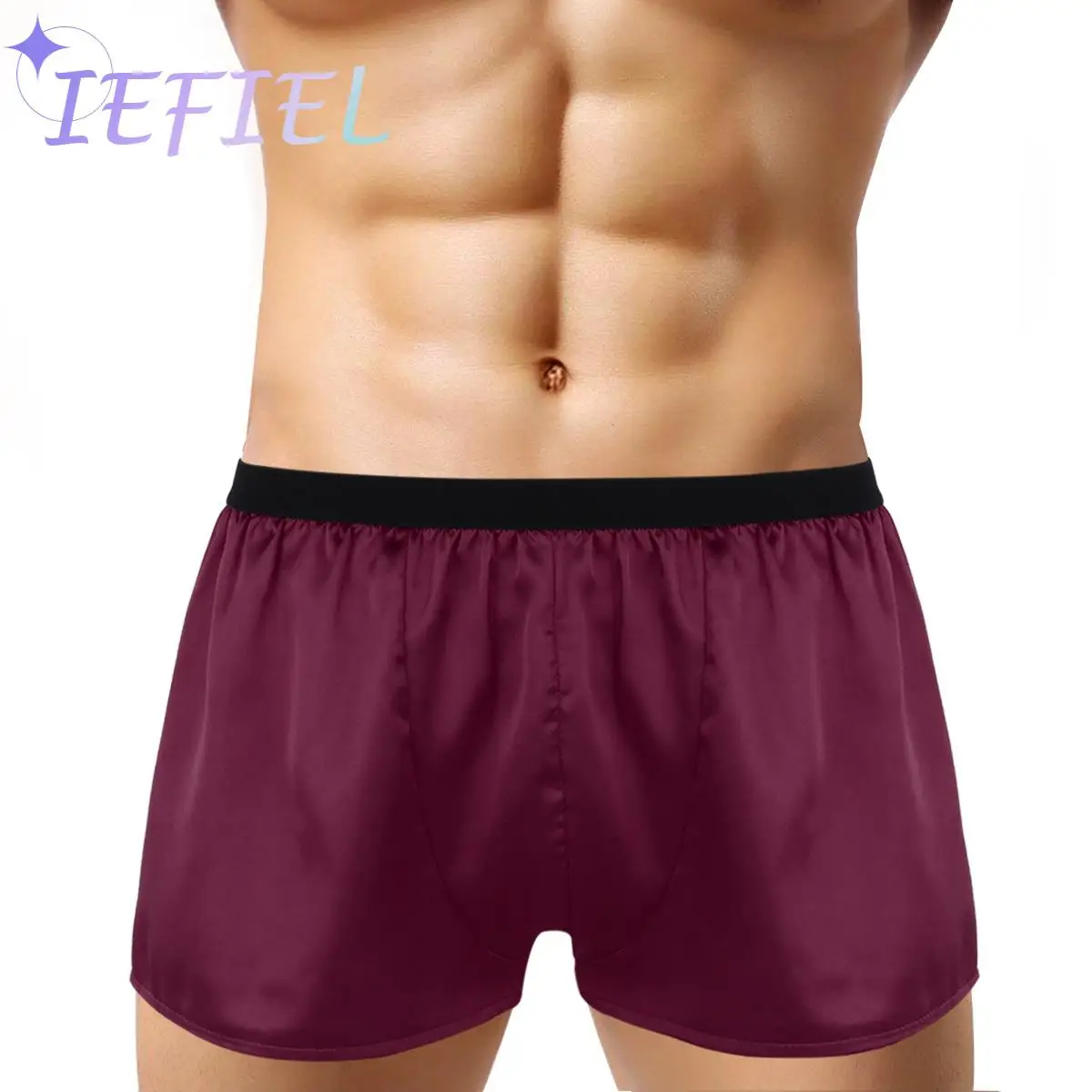 

Men Soft Lounge Sports Plus Size Underwear Beach Pants Boxer Shorts Shiny Satin Panties Homewear Daily Wear Sleep Bottoms