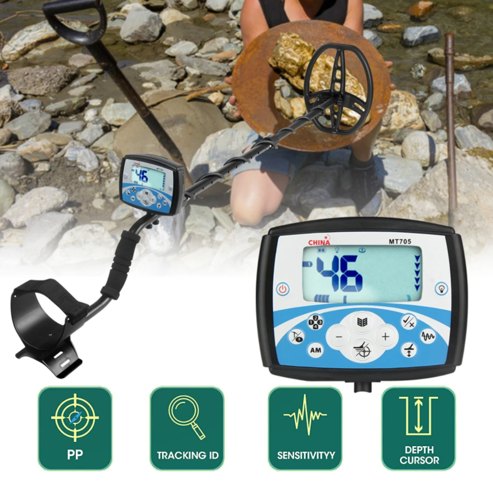 MT705 Metal Detector Professional Underground Gold Scanner Depth 2 5m treasure hunter pointer Waterproof Search Coil