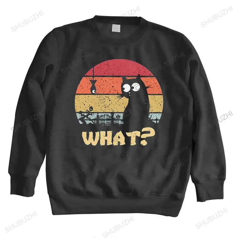 

Cat What Murderous Black Cat With Knife hoody for Men Cotton sweatshirts Vintage Halloween hoodies Printed sweatshirt Merch