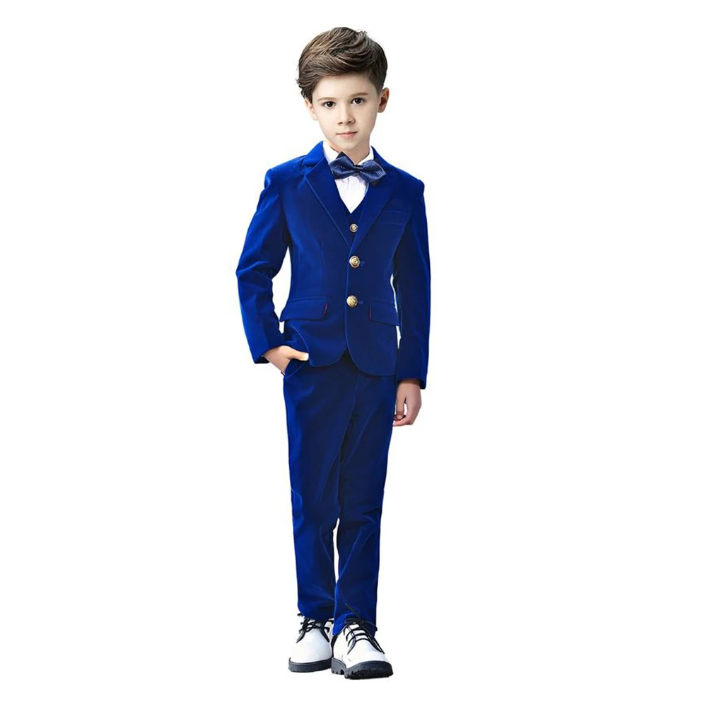 Boy's Threepiece Suit Elegant Boy Suits for Weddings Notched Lapel