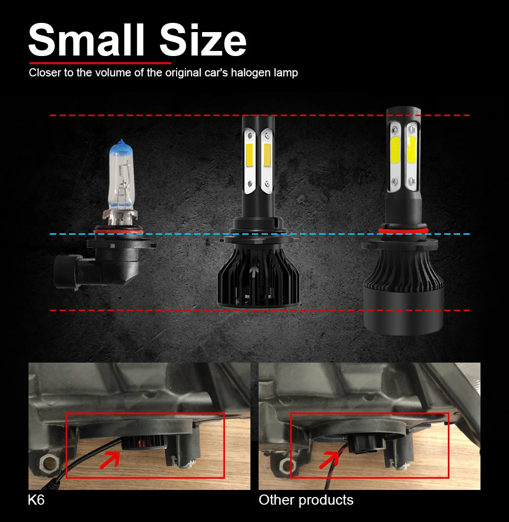 Bright H7 Led Light Blubs High Lumens 1:1 Size Turbo Auto Fog Lamps for Land Rover Discovery 2009-2013 2014 2015