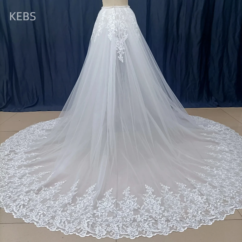 4-layer detachable bride's wedding hem transparent wedding lace skirt can be customized in size