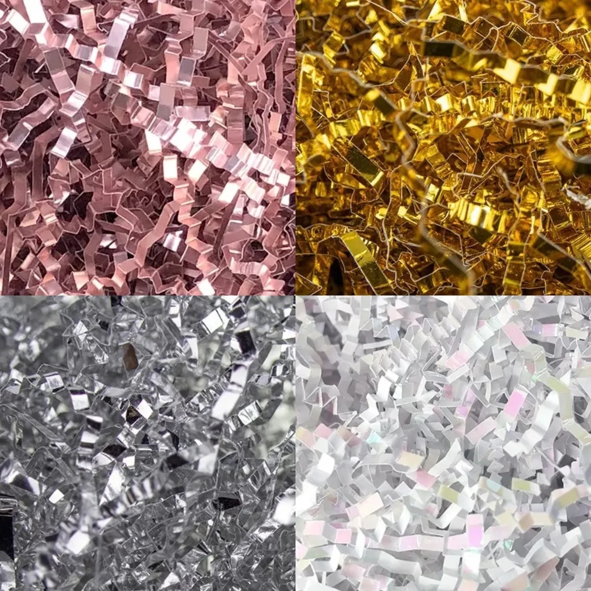 Radiant Rose Gold Metallic Glitter Raffia for Gift Box Filler and Craft Decor