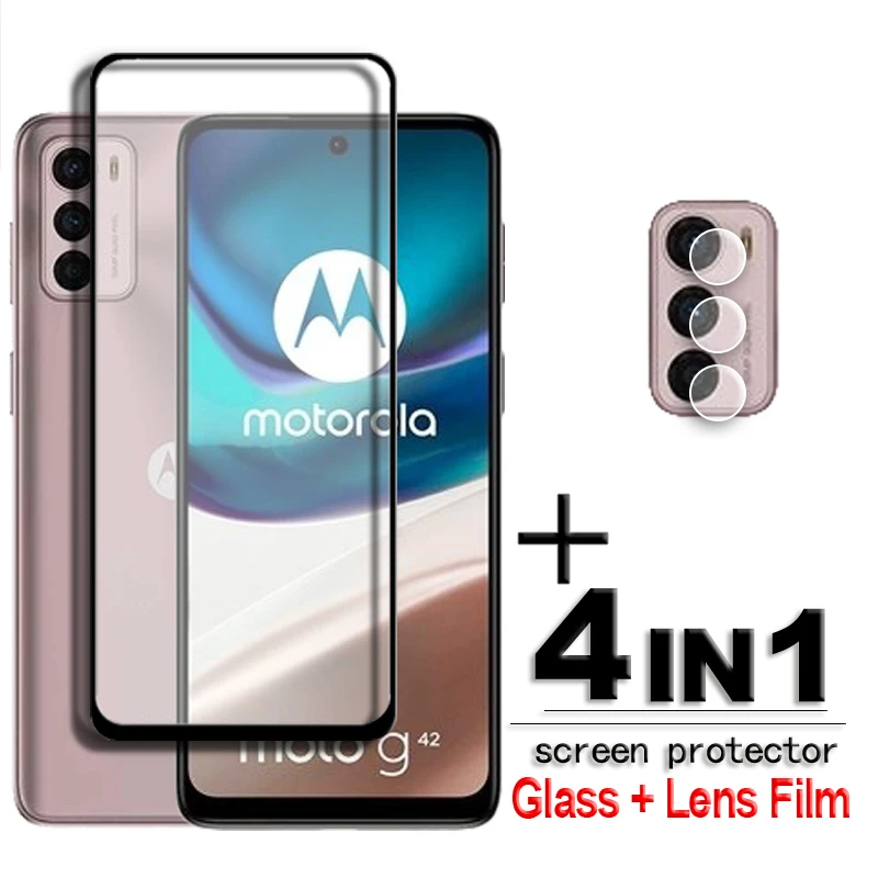 For Motorola Moto G42 Glass 6.4 Inch Full Cover Screen Protector For Moto G42 Tempered Glass For Motorola Moto G42 Lens Film for motorola moto g23 glass 6 5 inch full glue clear screen protector for motorola moto g23 tempered glass moto g23 4g lens flim