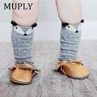 1 Pair Unisex Lovely Cute Cartoon Fox Kids baby Socks Knee Girl Boy Baby Toddler Socks animal infant Soft Cotton Socks Leg Warm 4