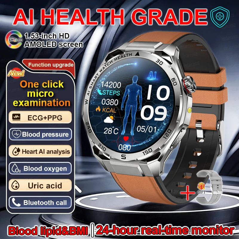 Health measurement Smart Watch Man Blood pressure Lipid UricAcid AI thumbnail 3
