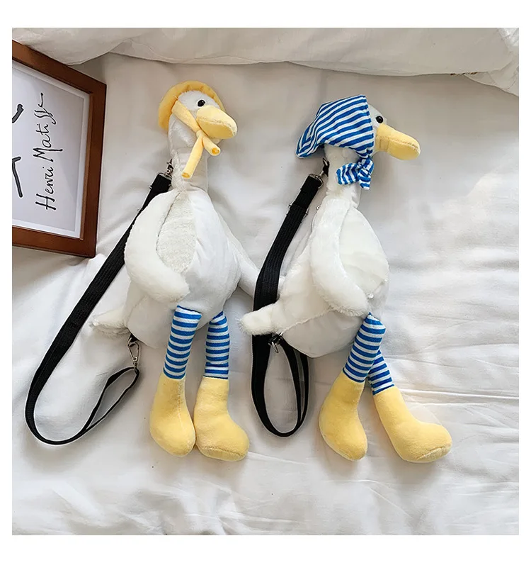 Cute duck plush bag female new ins cartoon funny shoulder bag Girl personality student messenger doll bag