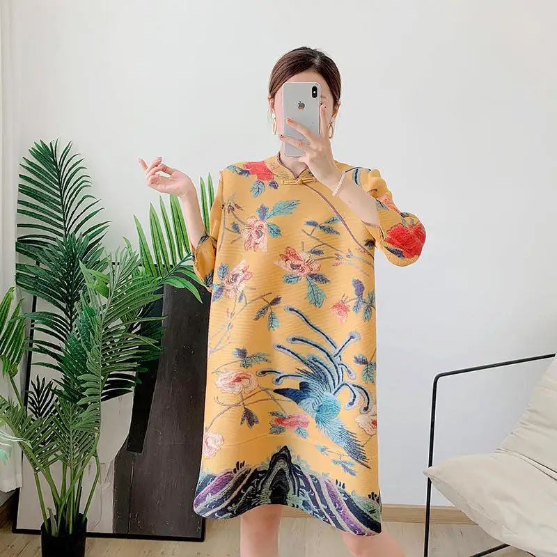 

Retro dress autumn dress new pleated dress