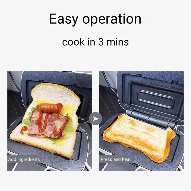 Stainless Steel Electric Waffle Maker Kitchen Appliances for Sandwich Makers Household Breakfast Maker