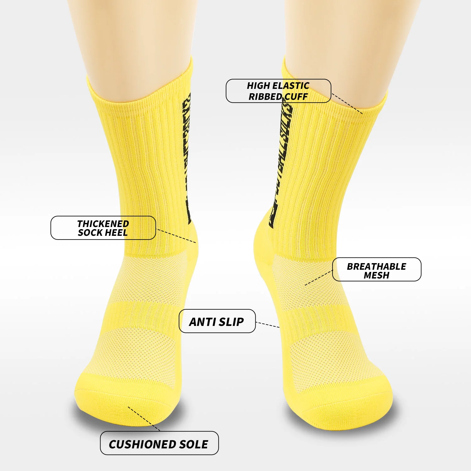 Enhanced Sports Grip Socks - Anti-Slip Silicone for Football, Soccer, and Cycling