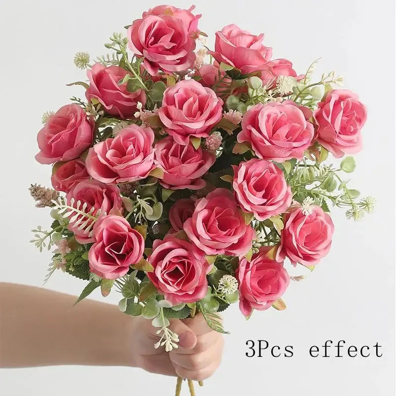 30 cm gefälschte Rose künstliche Blume 1/3 Stück Seide künstliche weiße Blumenstrauß Blume für Hochzeit Party Braut Decora DIY Home Ornament – Detail 10