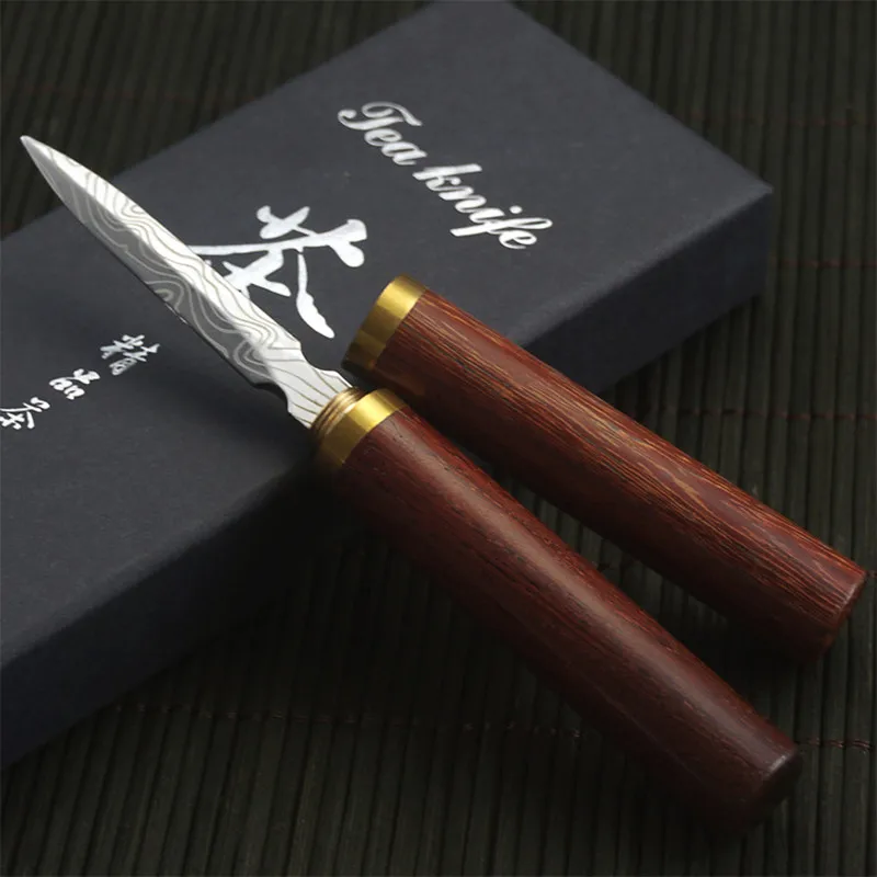 Professional Stainless Steel Tea Knife Needle Pick With Wood Handle Puer Tea Tools Cone Needle Breaking Prying Brick Tool