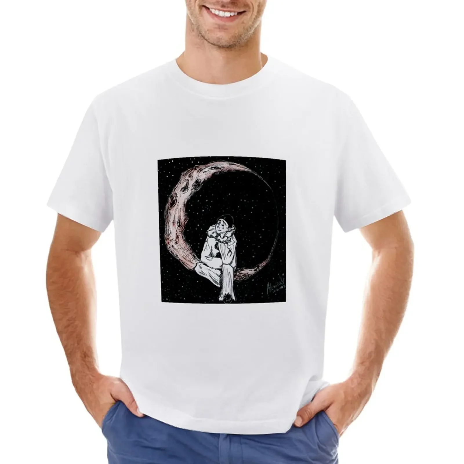 T-Shirt Pierrot Plus Size Top Semplici Magliette Divertenti Da Uomo