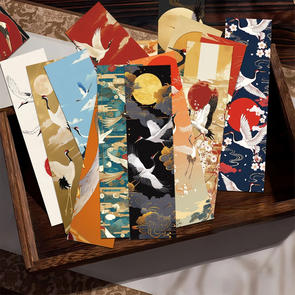 30pcs Colorful Vintage Cranes Bookmarks Reading Pages Books Marking School Stationary Supplies Paper Card DIY Aesthetic Bookmark