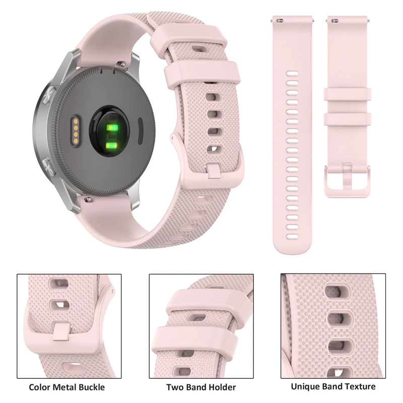 Breathable Sports Silicone Smartwatch Strap - 20mm/22mm Wristband Accessories