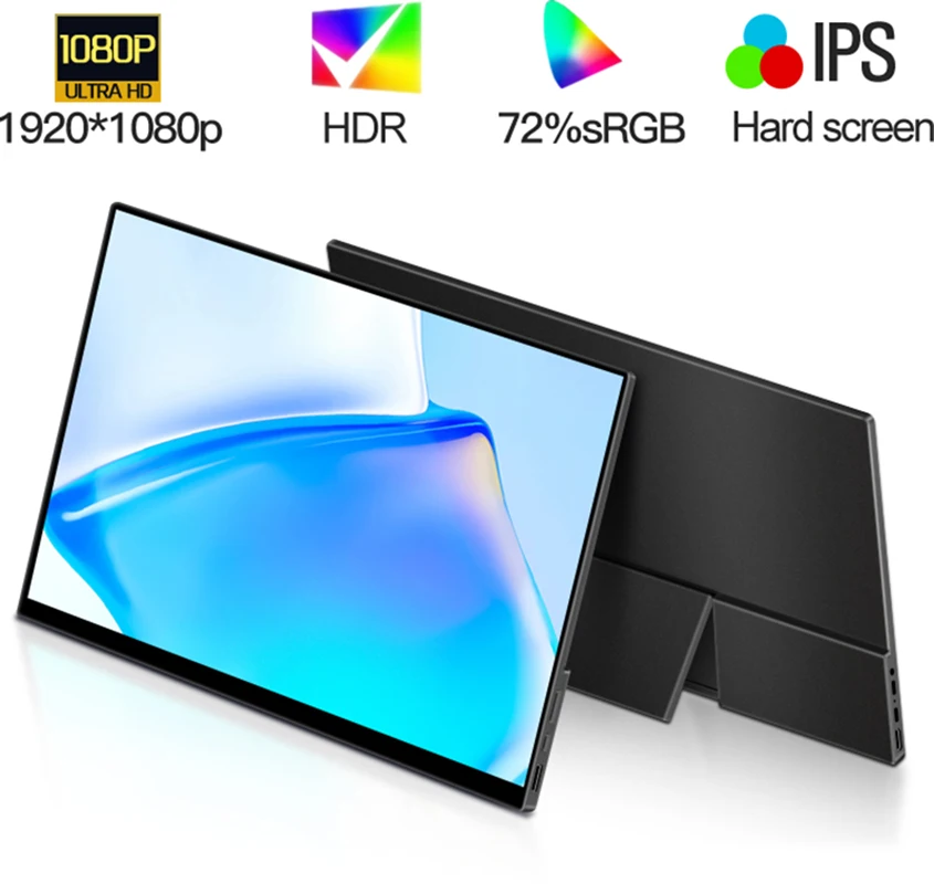 15 6 inch 1080p fhd portable monitor with type c usb hdmi compatible
