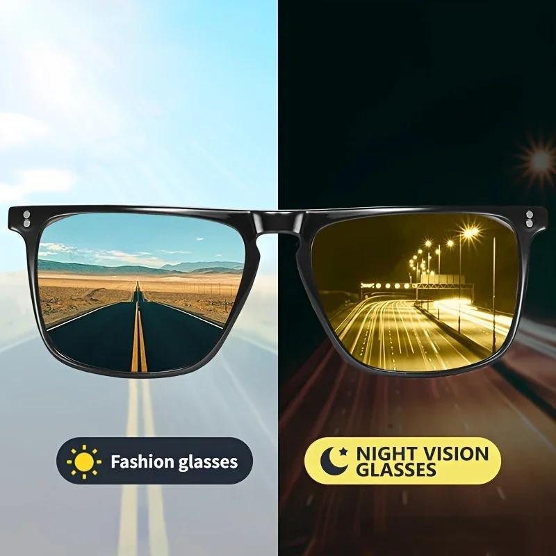 Polarized sunglasses, photochromic sunglasses, driving glasses Men Photochromic Polarized Sunglasses Driving Fishing Chameleon Glasses Change Color Sun Glasses Day Night Vision UV400 Eyewear