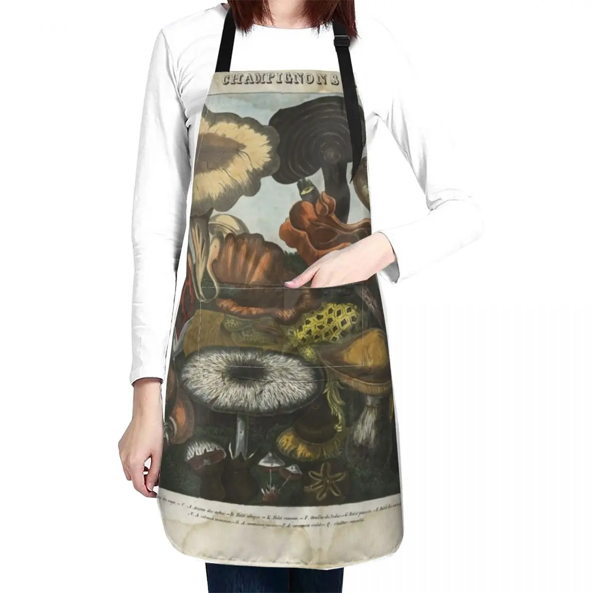 

Mushroom Print Apron manicurist apron esthetician apron