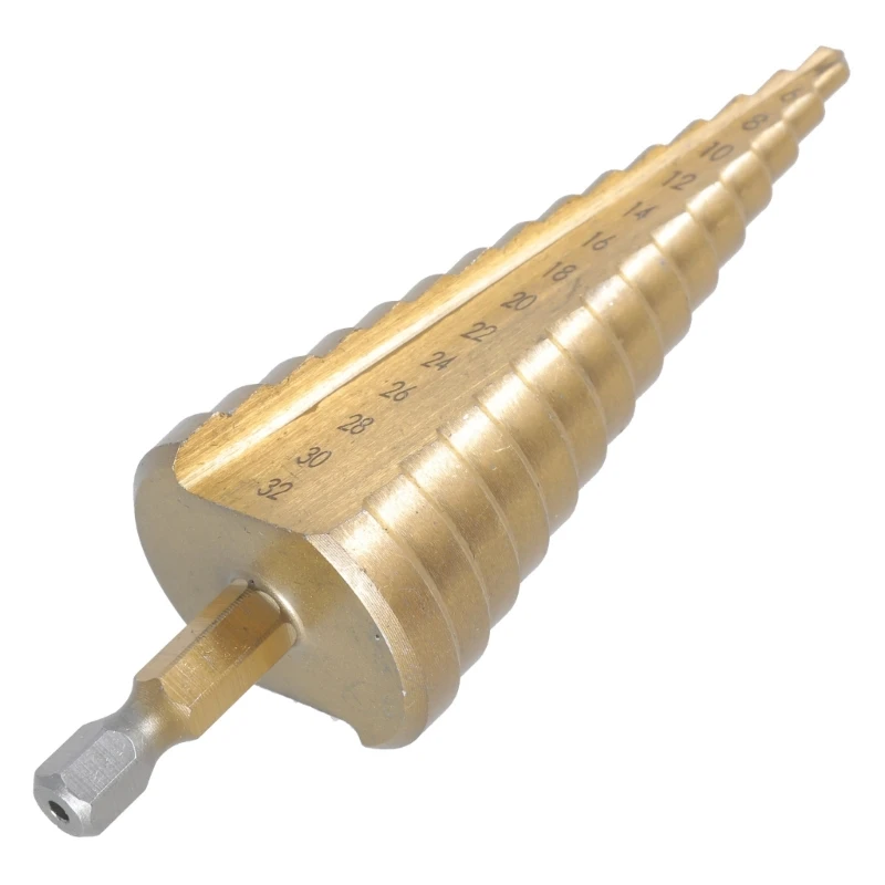 1Pcs Step Drill Bit Titanium HSS Steel 4-12mm 4-20mm 4-32mm M03 Hole Cutter Tool