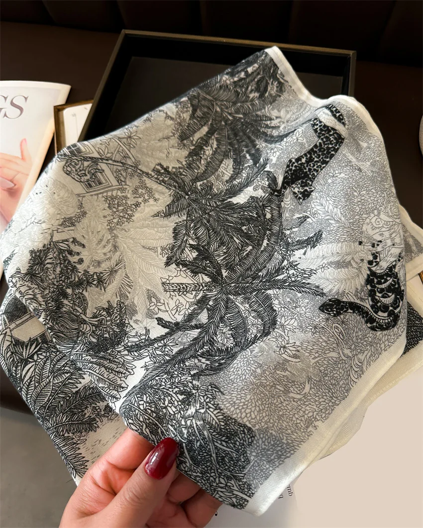 Reine Baumwolle Frauen Schal Quadrat Foulard dame Hals Haar Schals Design Gedruckt Kopftuch Mode Mädchen Schals 2025, Neue – Detail 15