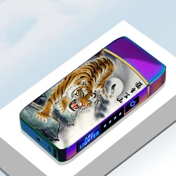 New Electric Metal Dual Arc Lighter, Touch Sensing USB Plasma Rechargeable Windproof Lighter, Gift For Men