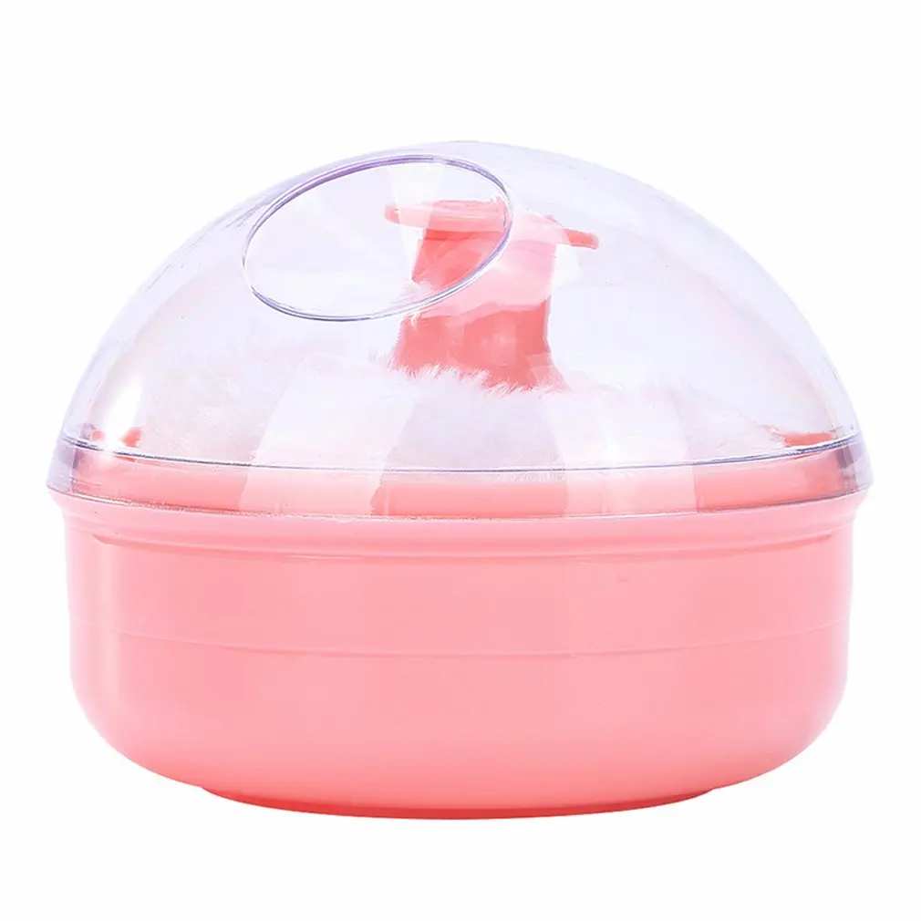 Powder Puff Portable Kid Soft Body Talcum Durable Powder Puff Sponge + Box Case Container Useful Plush Puff Facial Care Tools novelty diy cylinder pen holder remotes holder box makeup tools organizer box paint brush holder case desk pen container