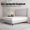 Full Platform Bed Frame 51.2" High Headboard Tall Upholstered Beds/No Box Spring Required/Wood Slat Support, Full Bed Frame 6