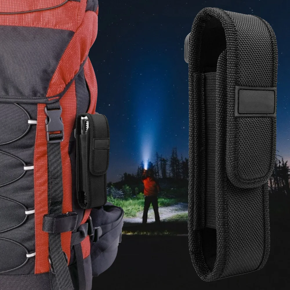 Tactical Molle Flashlight Pouch Holster Portable Outdoor LED Torch Carry Case Flashlight Holder Bag for Hunting Camping Hiking 6